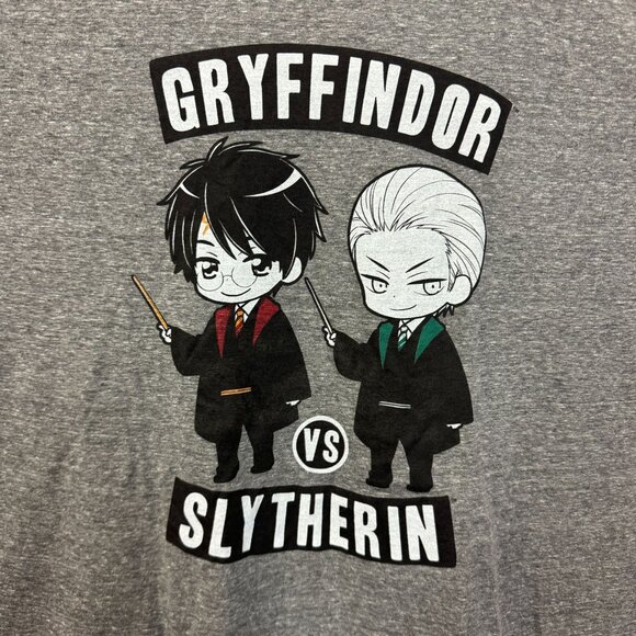 Harry Potter Gryffindor vs Draco Malfoy Slytherin chibi style T-shirt size 2xl - Picture 2 of 4